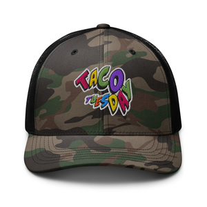 Taco Tuesday - Boom! Pow Krak! - Camouflage Trucker Hat